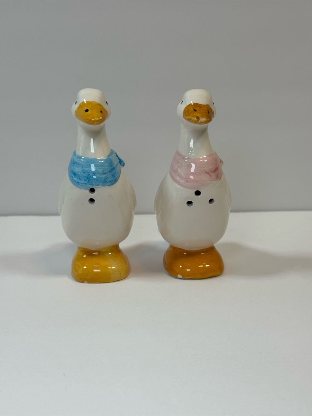 Vintage Country Geese Salt & Pepper Shaker Set Ceramic Cottagecore Farm house